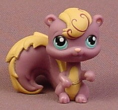 Littlest Pet Shop #999 Purple & Cream Squirrel With Blue Eyes