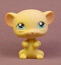Littlest Pet Shop #448 Yellow Mouse With Aqua Blue Green Eyes, Stan