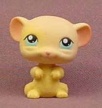 Littlest Pet Shop #448 Yellow Mouse With Green Eyes, Standing Pose