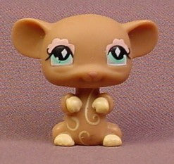 Littlest Pet Shop #580 Brown Mouse With Aqua Blue Diamond Eyes