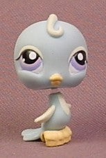 Littlest Pet Shop #406 Blue Parakeet Bird With Purple Eyes, White W