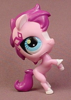 Littlest Pet Shop #2685 Pink & Purple Horse With Fancy Blue Eyes, P