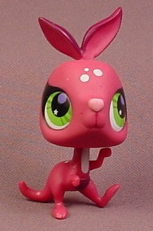 Littlest Pet Shop #2745 Purple Kangaroo With Green Eyes, Dark Pink