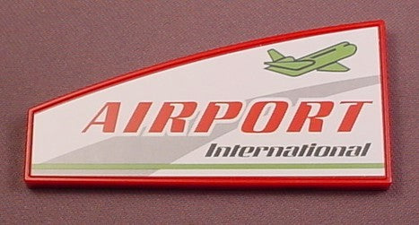 Playmobil Red Sloped System X Sign Board With International Airport