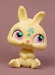 Littlest Pet Shop #2873 Yellow Dwarf Bunny Rabbit With Purple Eyes,