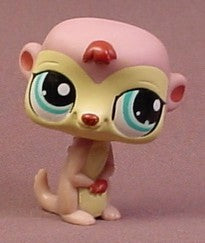 Littlest Pet Shop #1564 Mauve Purple Meerkat With Aqua Blue Fancy E