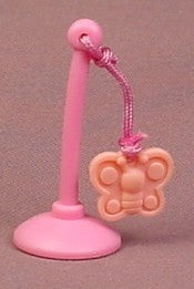 Littlest Pet Shop Pink Post With Orange Butterfly Toy Accessory For