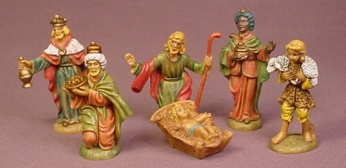 Set Of 6 Nativity PVC Figures