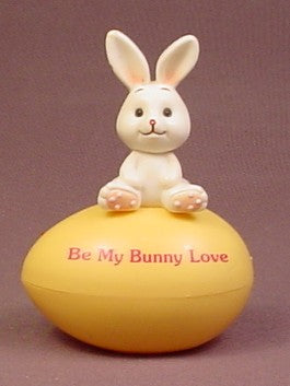 Easter Bunny Figure Sitting On An Egg That Opens, 3 1/2 Inches Tall