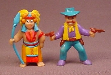 Soma Cowboy & Indian PVC Figures, 2 Inches Tall, Figurine, 1992