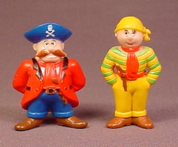 Soma Pirate Captain & Mate PVC Figure Lot Of 2, 2 Inches Tall