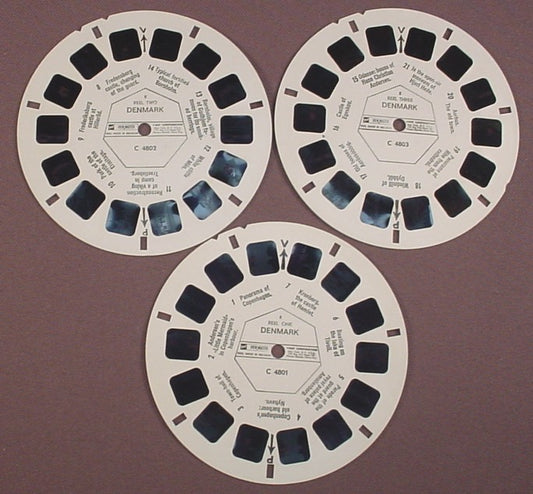 View-Master Set Of 3 Reels, Denmark, C480, C 480, C 4801, C 4802, C 4803, C4801 C4802 C4803, GAF, Viewmaster