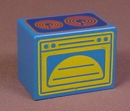 Playmobil 123 Blue Stove Oven With 2 Burner Top & Oven Door Pattern