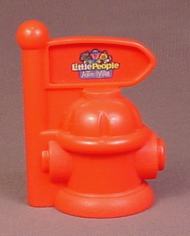 Fisher Price Little People Animalville Red Fire Hydrant With Flag