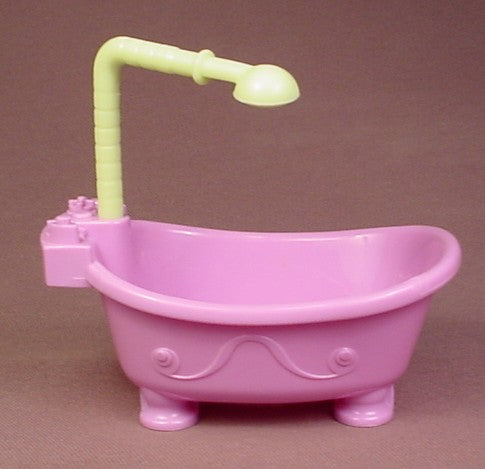 Fisher Price Little People 2007 Purple Bathtub With Green Shower