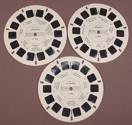 View-Master Set Of 3 Reels, Skiva Ett Danmark, C 480, C480, GAF, Viewmaster