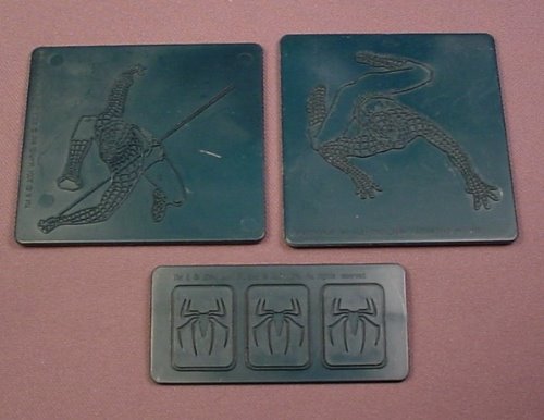 Spider-Man Set Of 3 Double Sided Rubbing Or Etching Plates, Marvel,