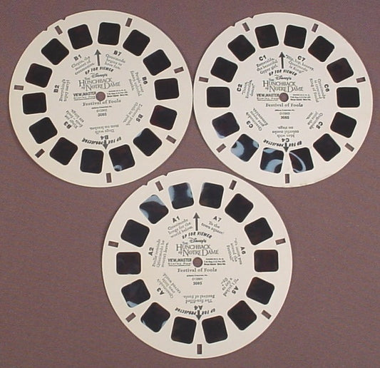View-Master Set Of 3 Reels, Disney The Hunchback Of Notre Dame, Festival Of Fools, 3085, 1996