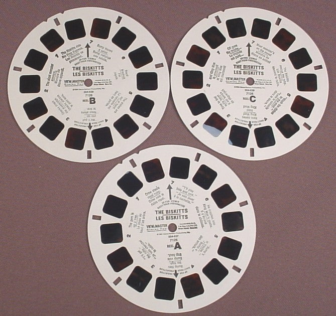 View-Master Set Of 3 Reels, The Biskitts, 7126, 1984 Hanna Barbera Prod Inc