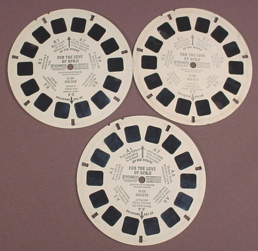 View-Master Set Of 3 Reels, For The Love Of Benji, H 54, H54, 1977 Mulberry Square Prod Inc