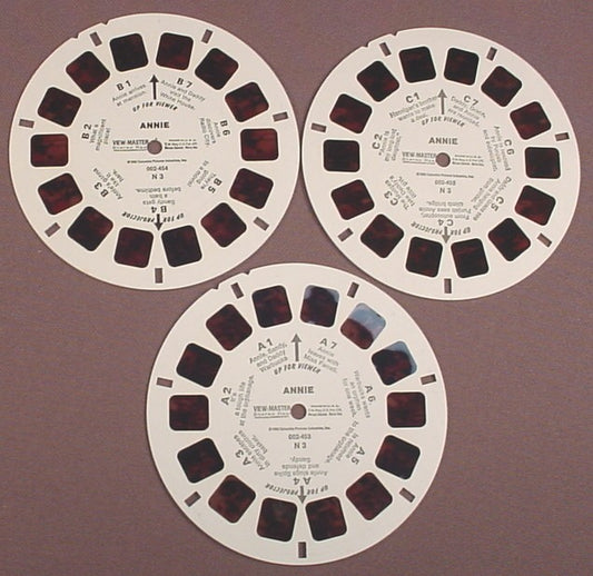 View-Master Set Of 3 Reels, Annie, N3, 1982 Columbia Pictures Ind Inc, Viewmaster