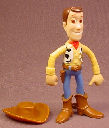 4 1/4" Tall Toy Story Woody PVC Figure With Hat, Disney, Head, Wais