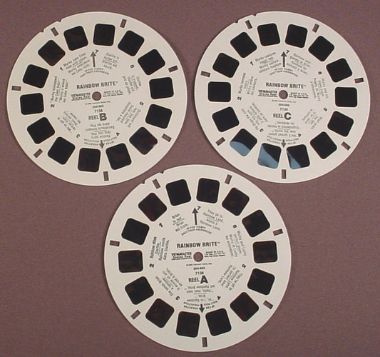 View-Master Set Of 3 Reels, Rainbow Brite, TV Cartoon, 7138, 1983 Hallmark Cards Inc, Viewmaster