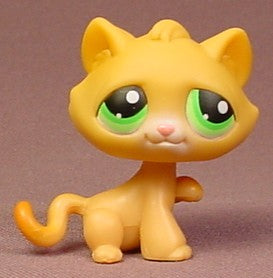 Littlest Pet Shop #110 Orange Kitty Cat Kitten With Green Eyes