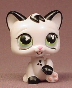 Littlest Pet Shop #493 White & Black Kitty Cat Kitten