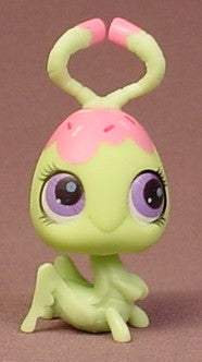 Littlest Pet Shop #3003 Green Grasshopper With Purple Eyes