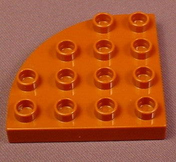 Lego Duplo 98218 Dark Orange Brown 1/4 Round 4X4 Corner Plate