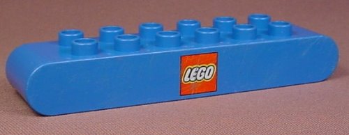 Lego Duplo 31214 Blue 2X8 Brick With Curved Ends And Lego Logo