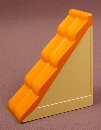 Lego Duplo 31030 Light Yellow 2X4 Roof Section With Orange Shingles