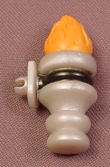 Fisher Price Imaginext Silver Clip On Wall Torch With Orange Flame