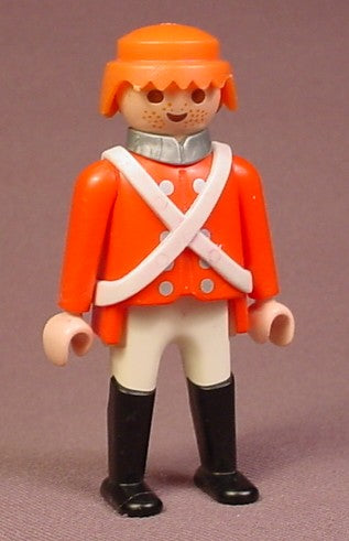 Playmobil Harbour Harbor Guard Soldier With Red Coat Orange Hair