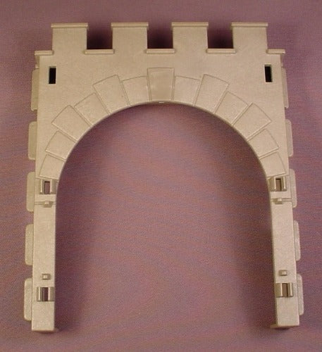 Playmobil Grey Castle Wall Section With Arch And Hinge Points