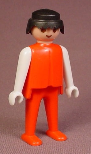 Playmobil Male Figure, Classic Style, Red With White Arms