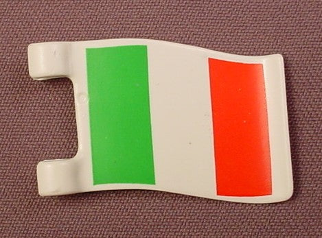 Playmobil Rectangular Wavy Flag With Green White & Red Stripes