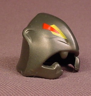 Playmobil Dark Grey Barbarian Style Helmet With Yellow & Red Accent