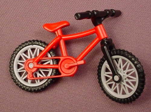 Playmobil Red And Black Mountain Bike Or Bicycle, 3175A 3175B