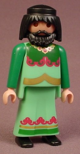 Playmobil Adult Male Melchior King In A Light & Dark Green Outfit