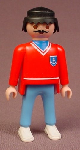 Playmobil Adult Male Figure In A Red V Neck Sweater