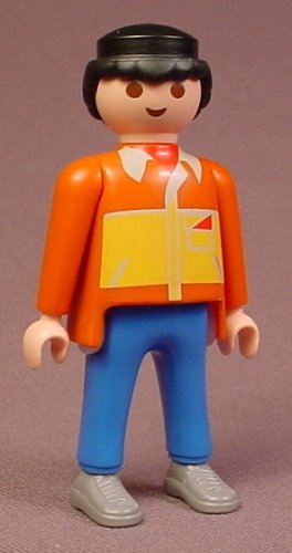 Playmobil Adult Male Dog Trainer Figure In An Orange Shirt