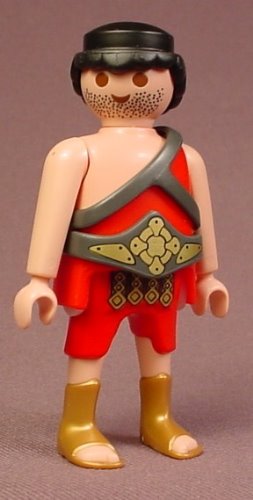 Playmobil Adult Male Roman Gladiator Figure In A Red Toga