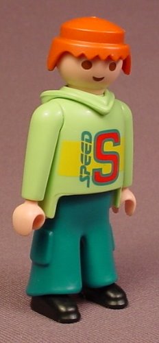 Playmobil Adult Male Skateboarder Figure In Baggy Dark Green Pants