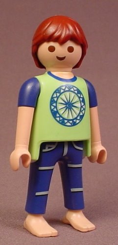 Playmobil Adult Male Figure In A Green & Blue Shirt