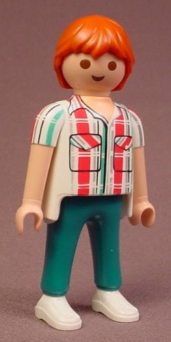 Playmobil Adult Male Figure In A White Short Sleeve Shirt