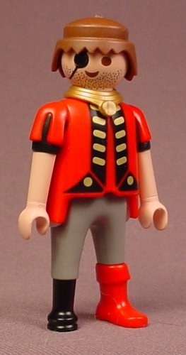 Playmobil Adult Male Pirate Figure With A Black Peg Leg & Eye Patch