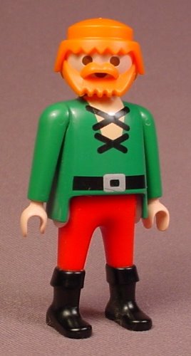 Playmobil Adult Male Pirate Figure With Red Or Orange Hair & Beard