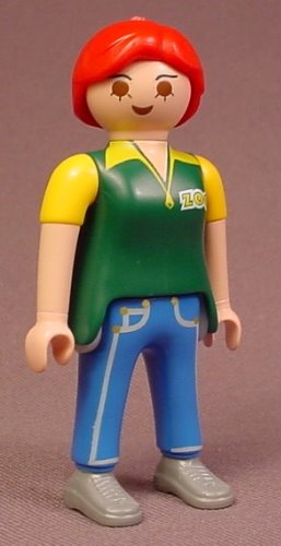 Playmobil Adult Female Zookeeper Figure In A Green Shirt